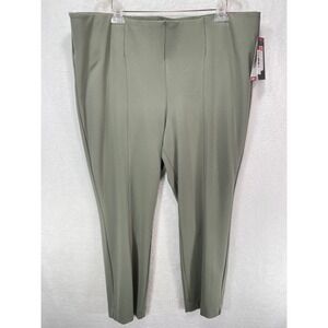 Slim Factor by Investments Woman 3X Ankle Pant Elastic Waist Green NWT